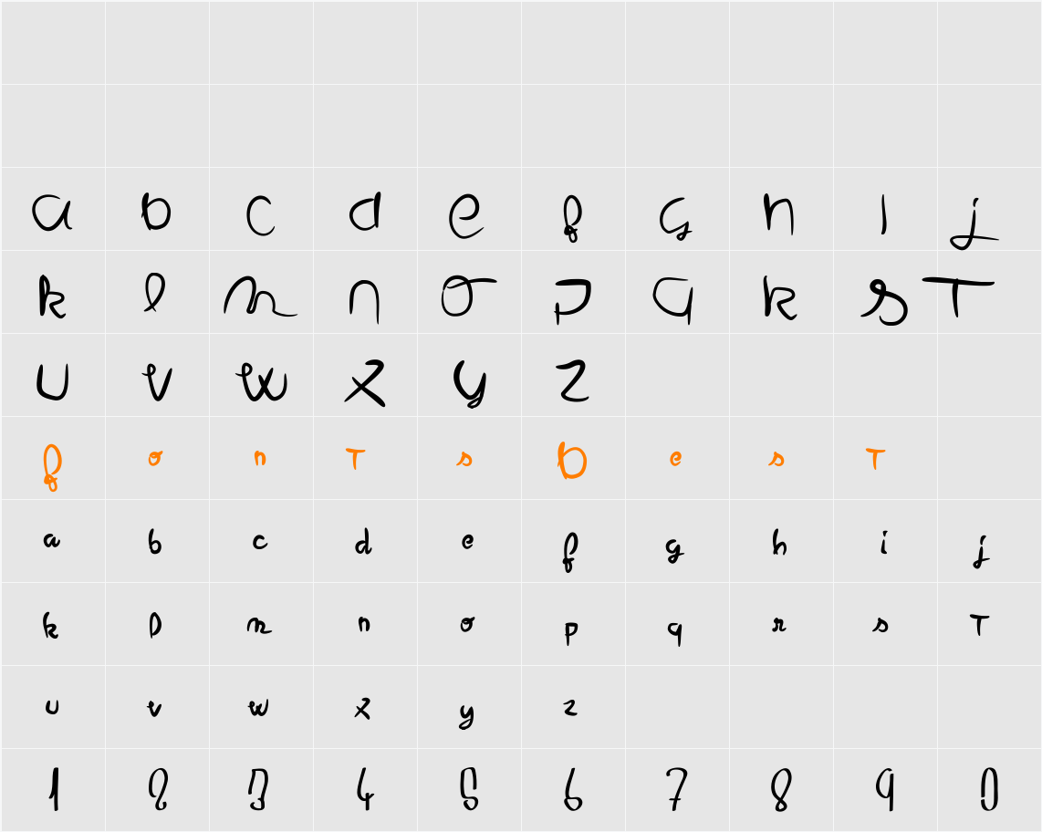 Miel&abeille Character Map