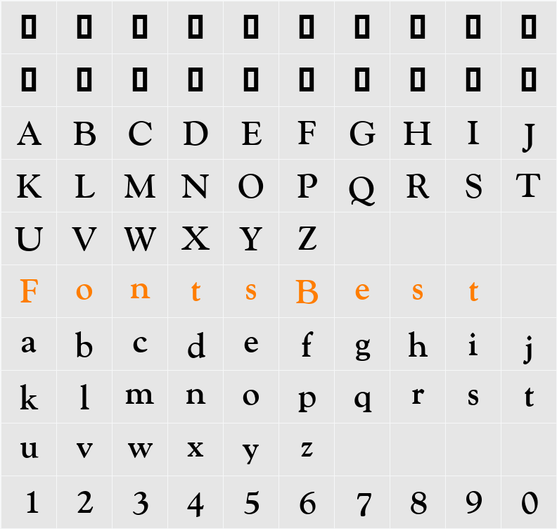 Goudy Old Style CE ATT Character Map