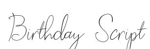 Birthday Script Font Image
