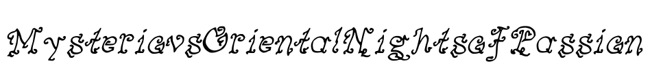 MysteriousOrientalNightsofPassion Font Image