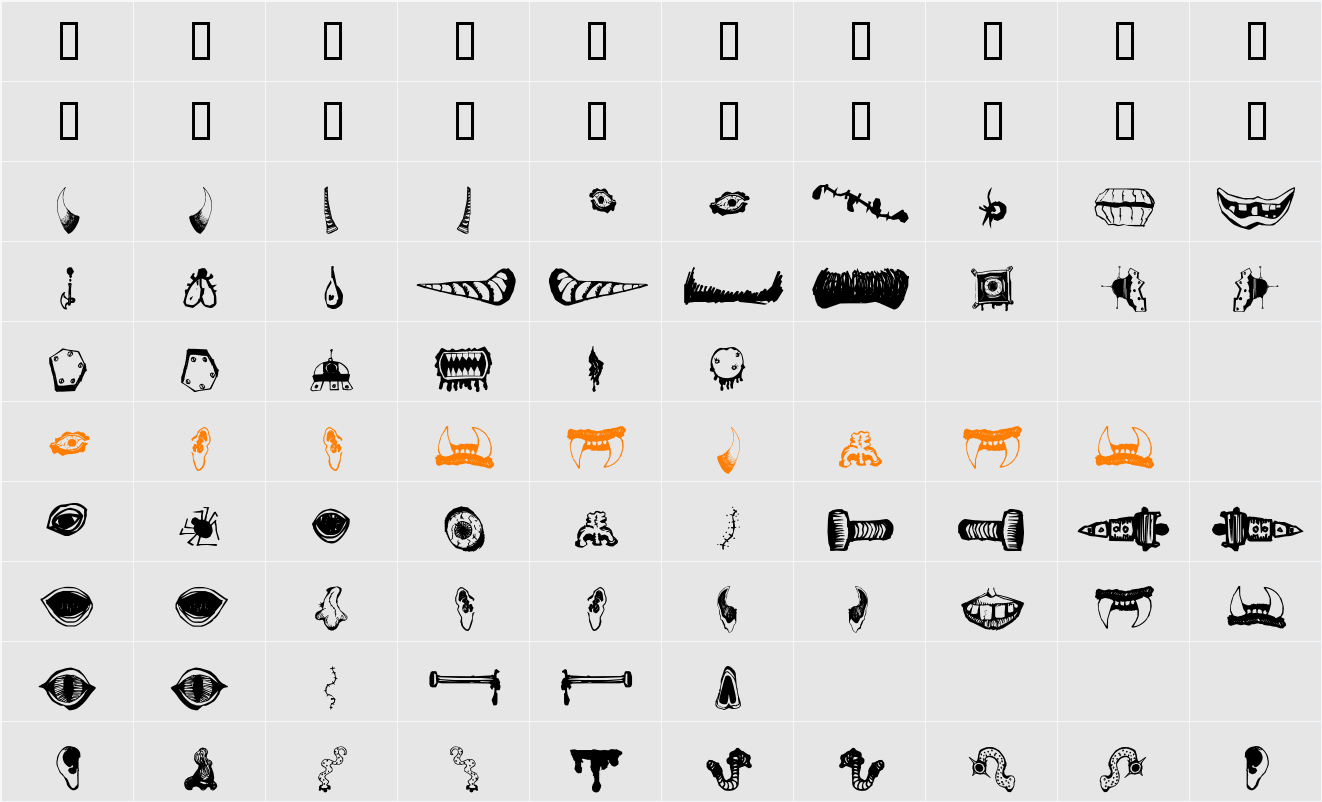 MonsterMasher Character Map
