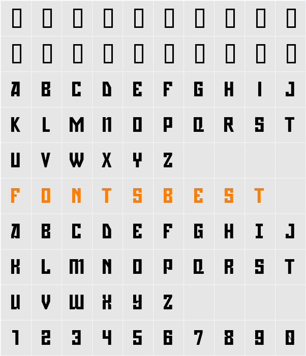 Gagarin Character Map