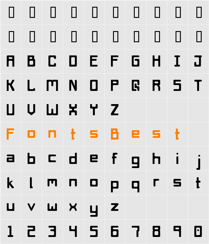 Das Space Fiend Character Map