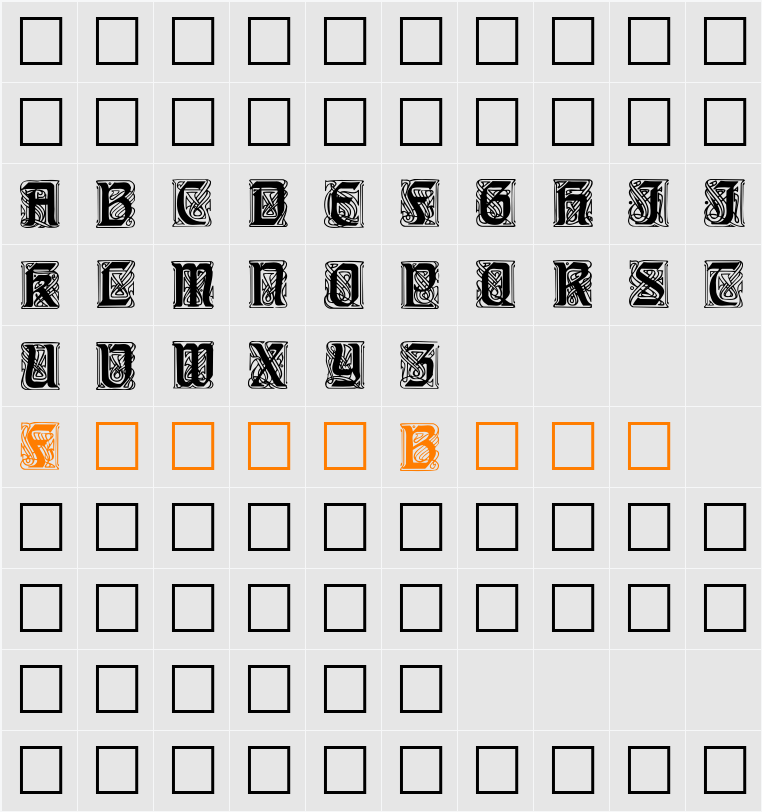 CarrickCaps Character Map