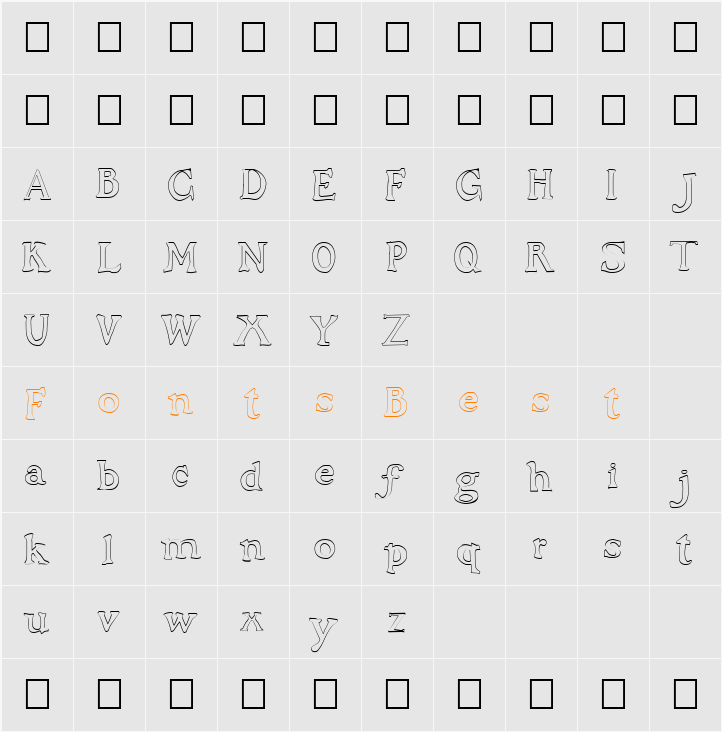 FZ JAZZY 48 HOLLOW Character Map