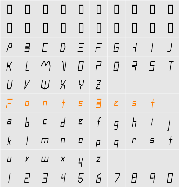 MoonwalkerCondensed Character Map