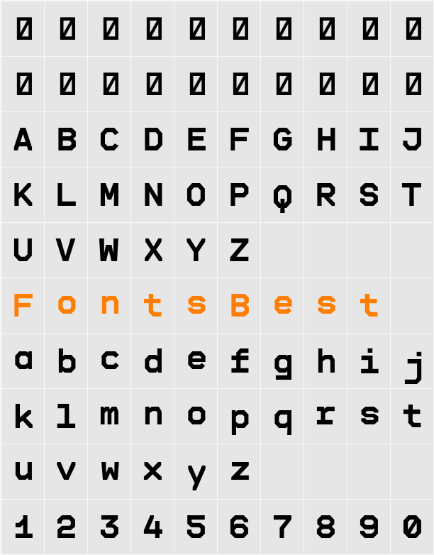 Feature Mono Black Character Map