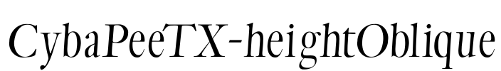 CybaPeeTX-heightOblique Font Image