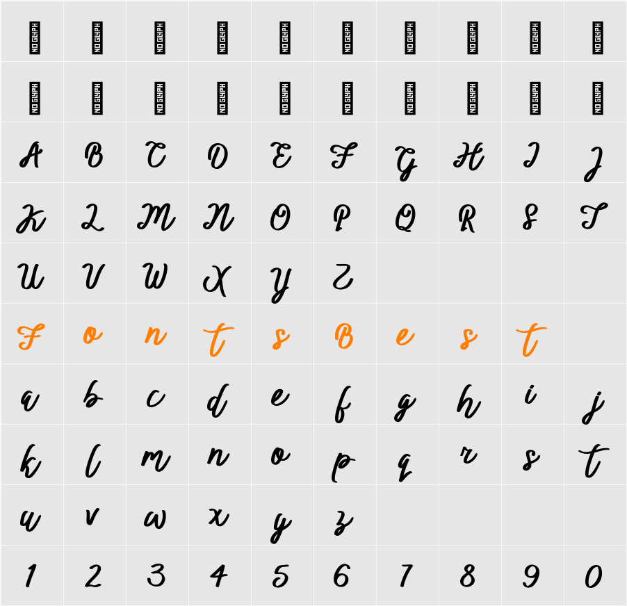 BTX-ITTALLY Character Map