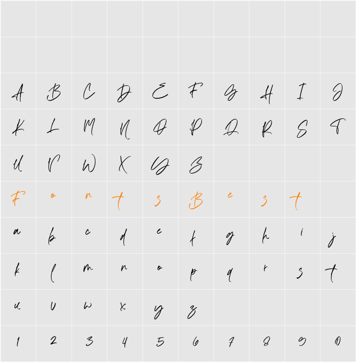 Amatya Signature Character Map