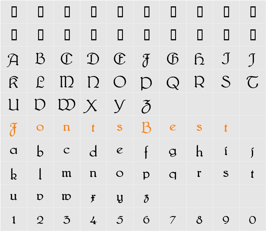 JI-Mambas Character Map