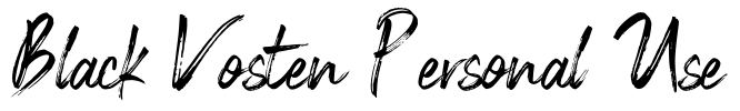 Black Vosten Personal Use Font Image