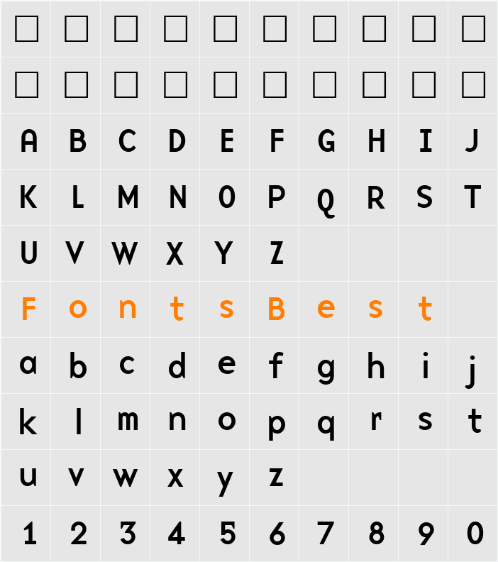 BaseNine Character Map
