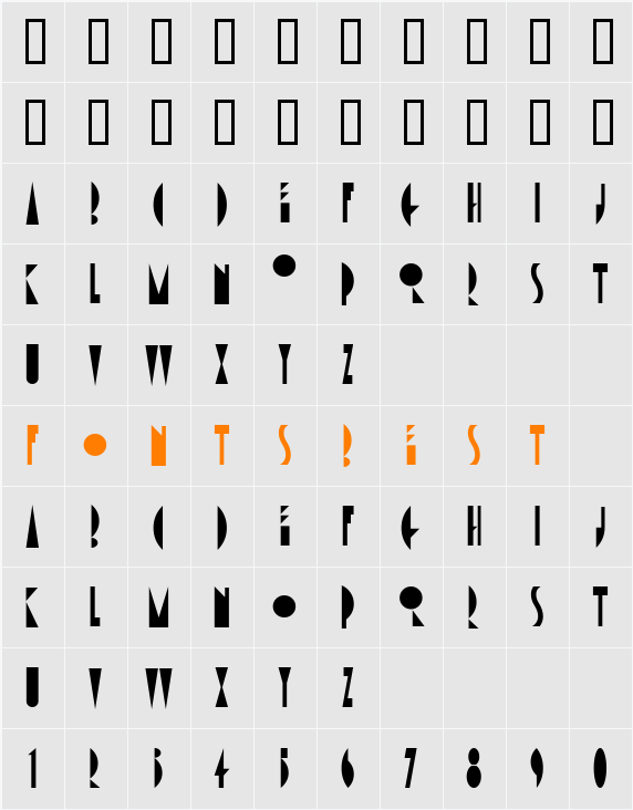 AmsterdamTangram Character Map