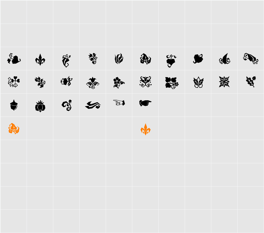 DamoselDingbats Character Map
