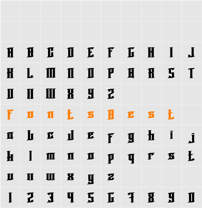 BLNK Taper Lucker Character Map