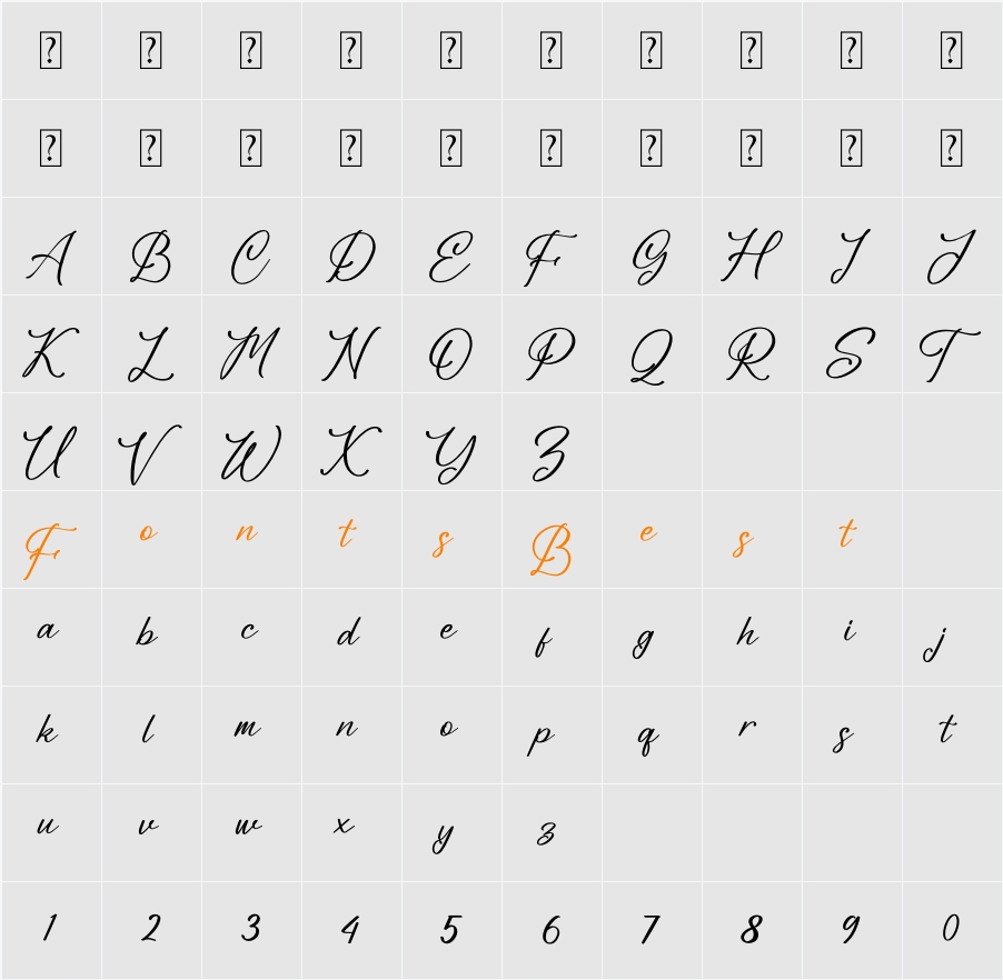 Blendaria Character Map