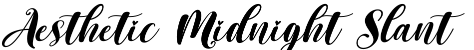 Aesthetic Midnight Slant Font Image