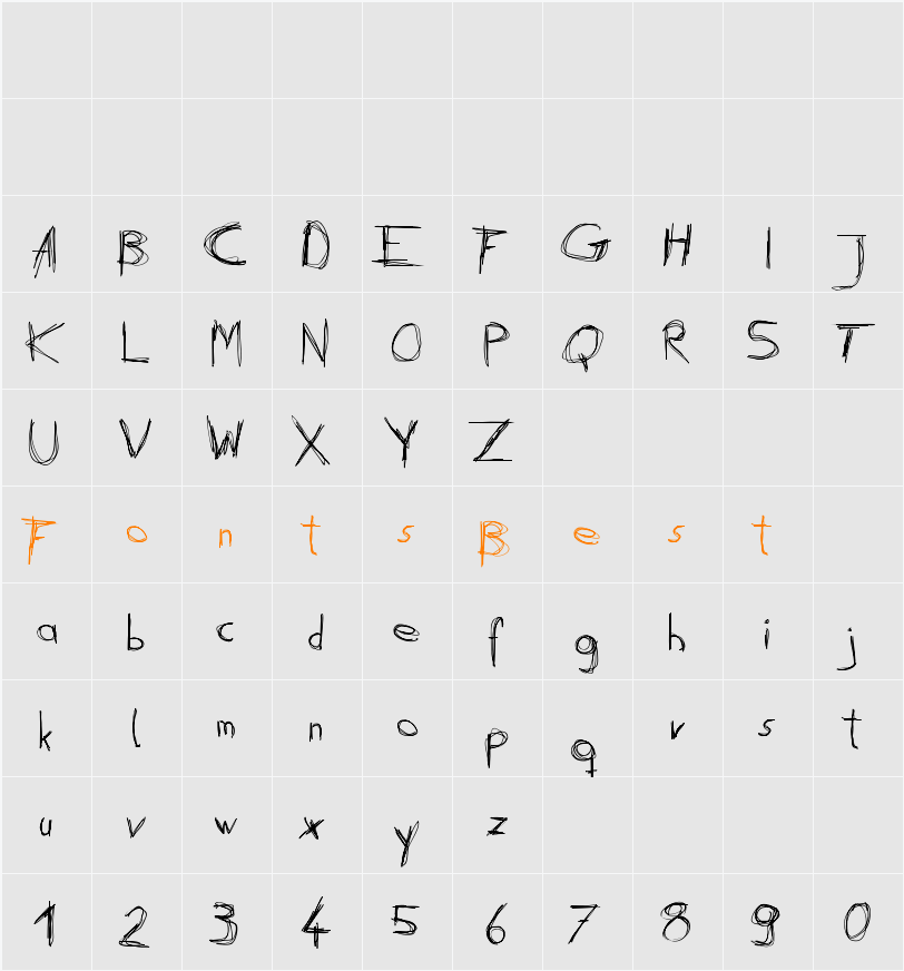 Daubed Character Map