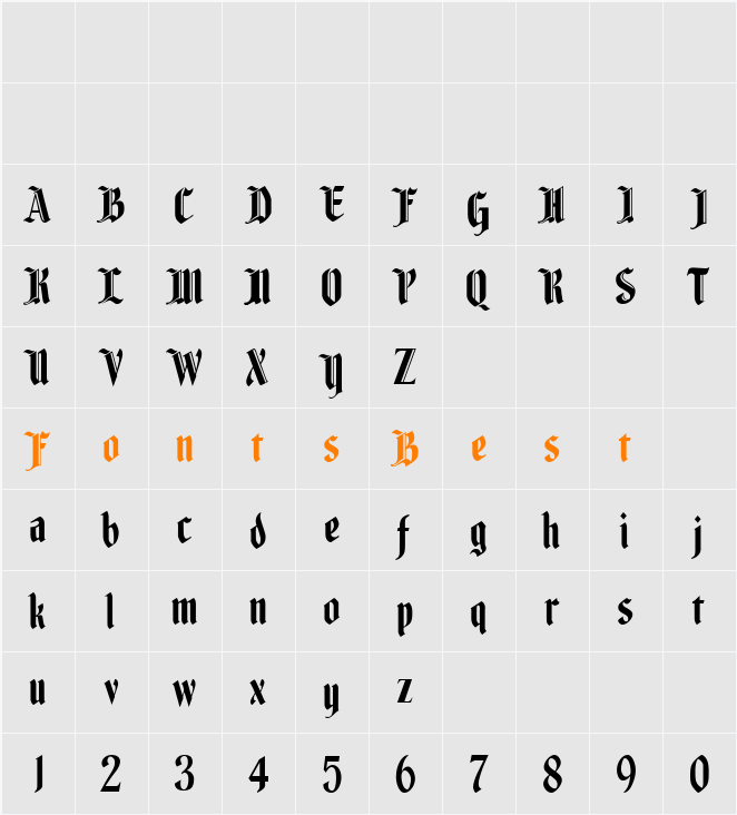 Fenwick Woodtype Character Map