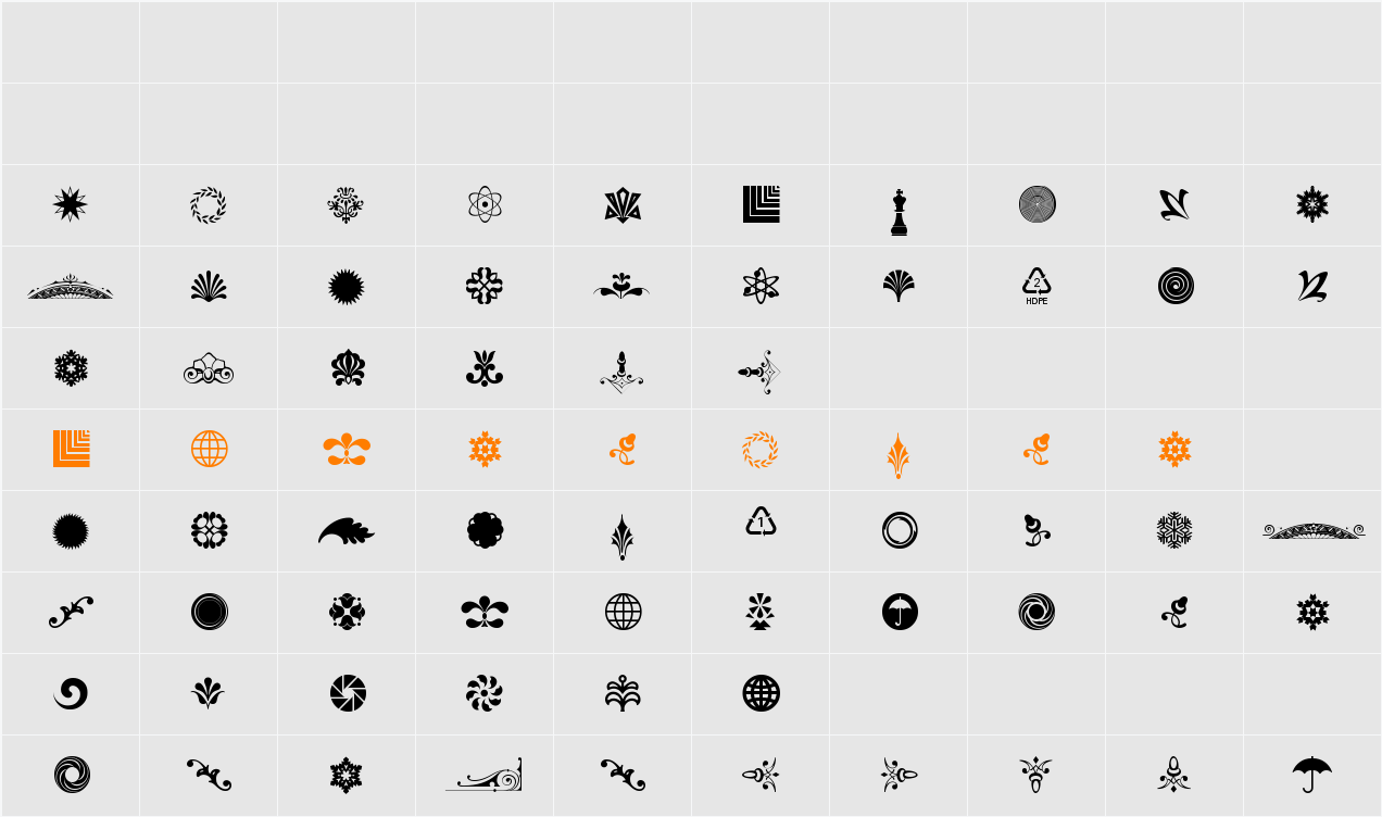 Cornucopia of Ornaments Four Character Map