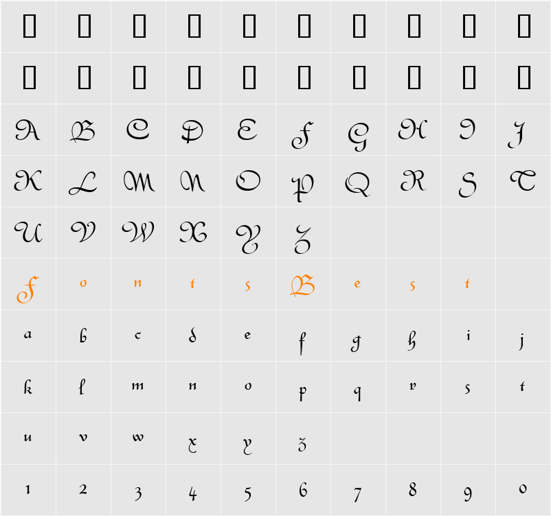 Civitype FG Character Map