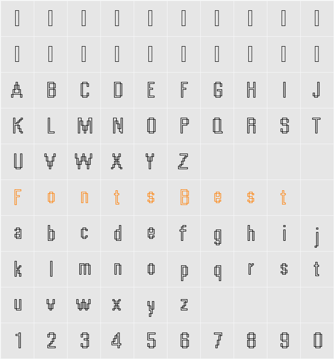DTCRoughM53 Character Map