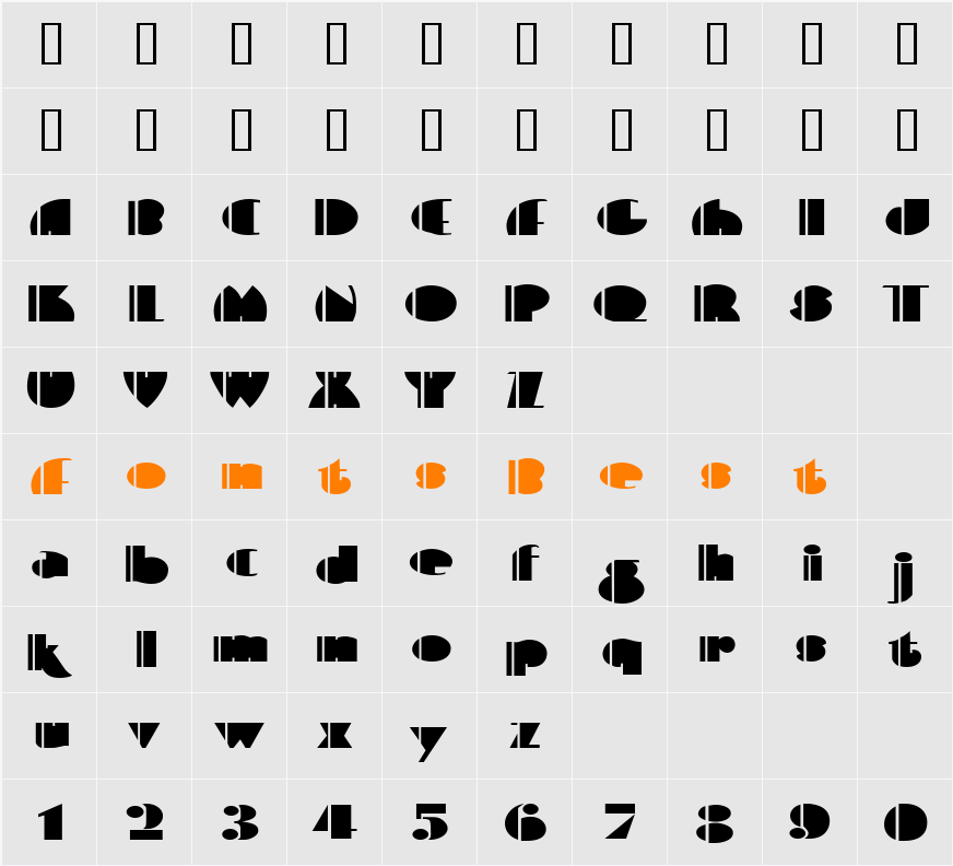 Contemporary Character Map