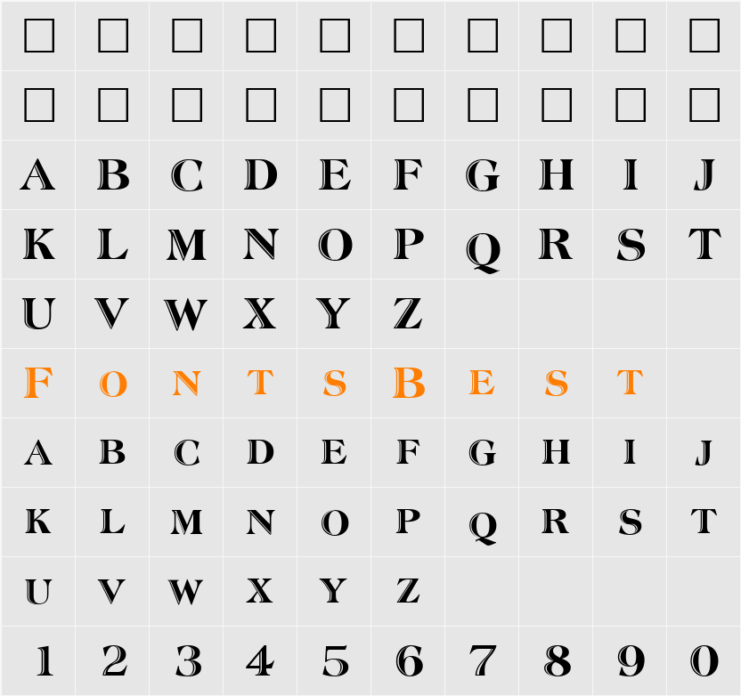 Atlantic Inline Character Map