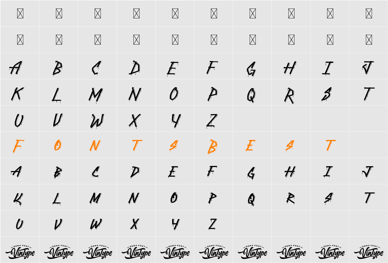 Brickouts Demo Character Map