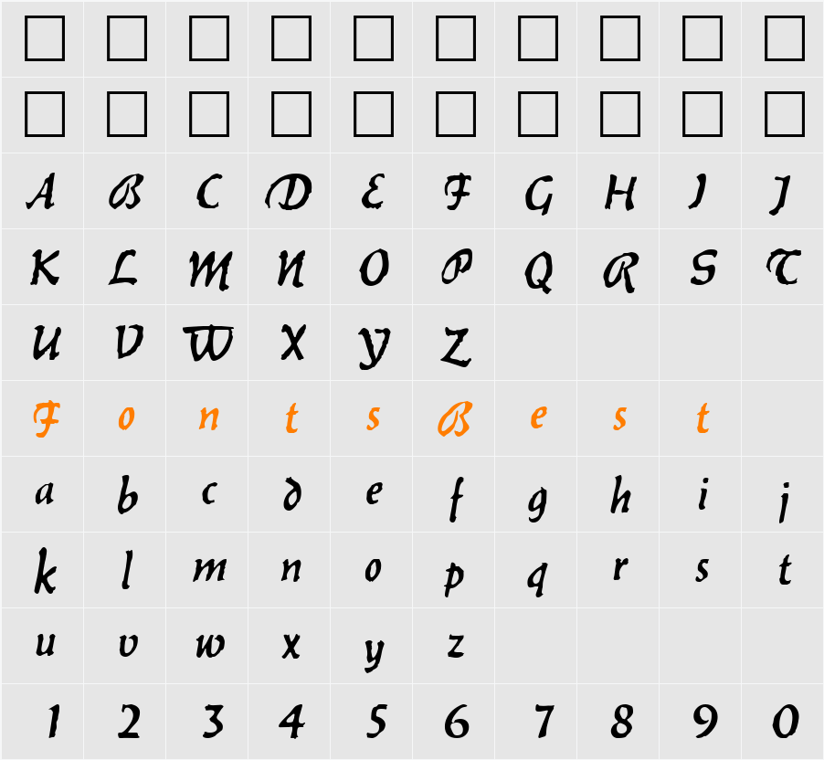 Balzac DB Character Map