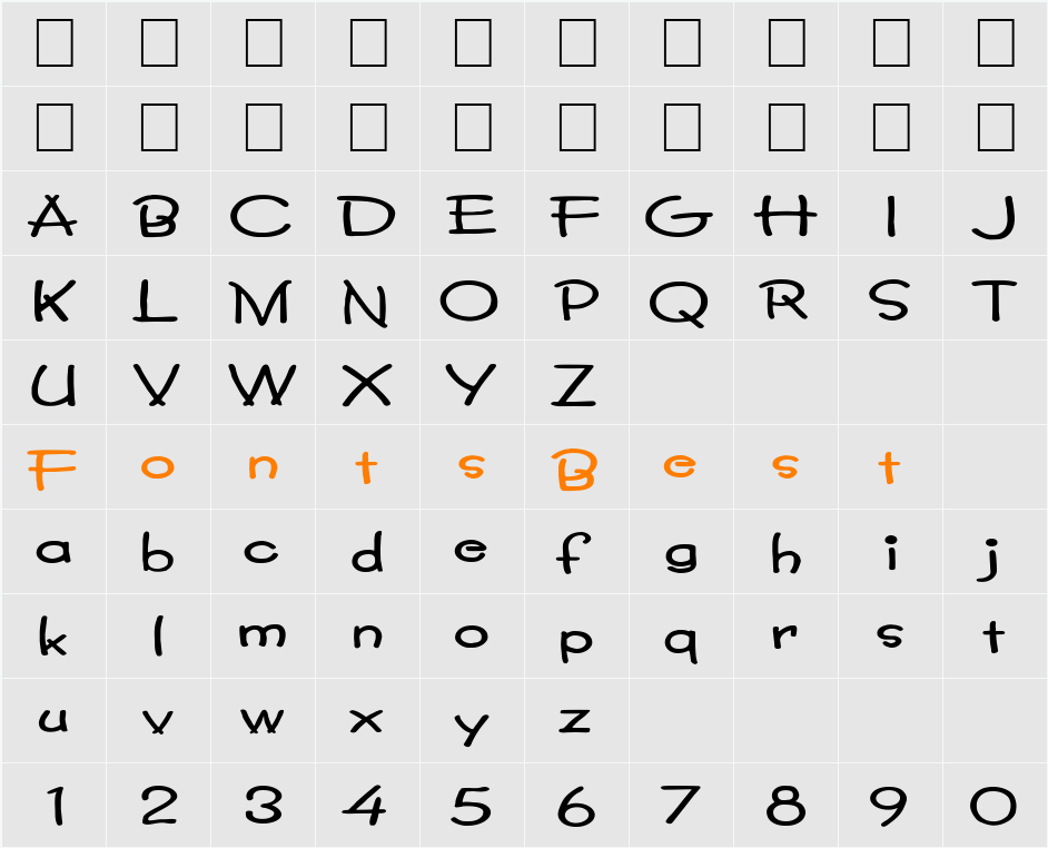 FZ JAZZY 34 EX Character Map