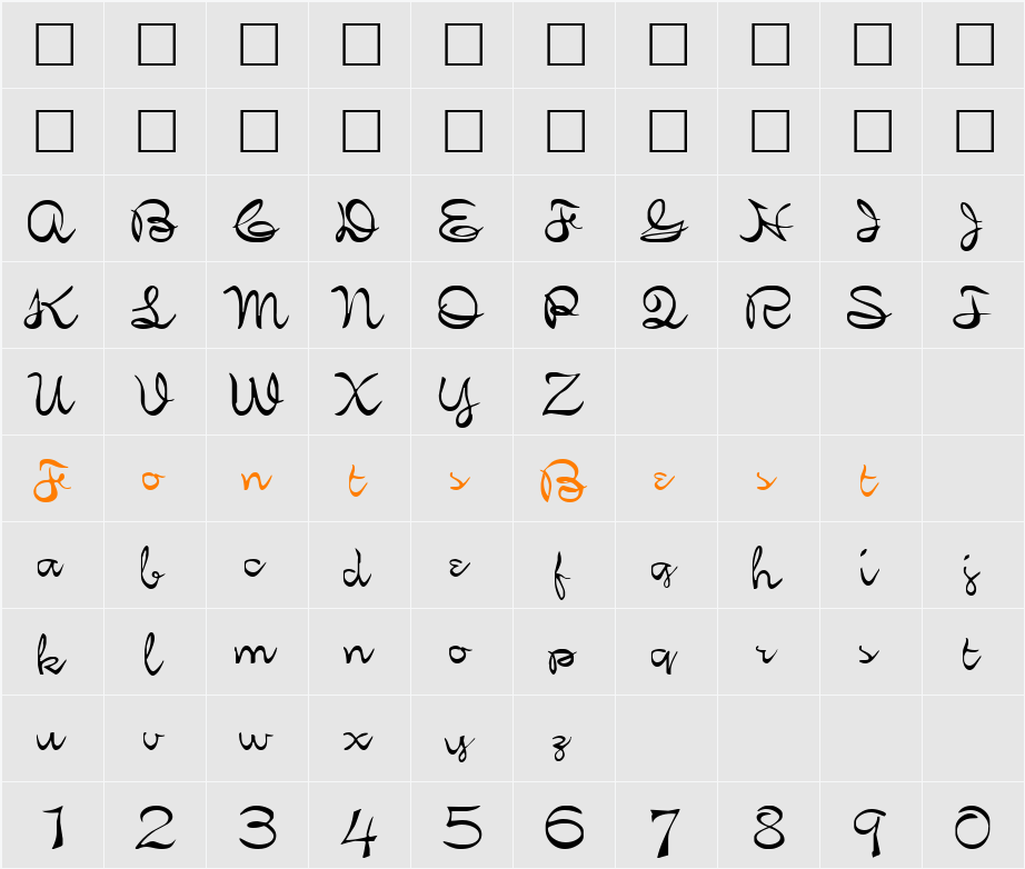 FZ SCRIPT 21 EX Character Map