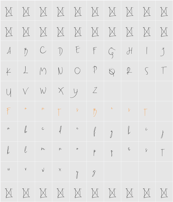 Beatrix Signature DEMO Character Map