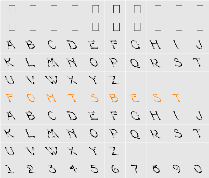 Multiform Caps Left Character Map