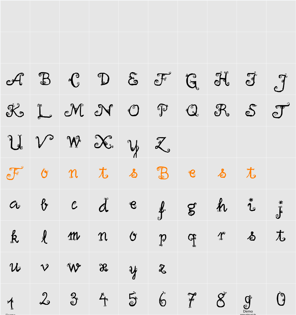 Firlefanz Demo Character Map