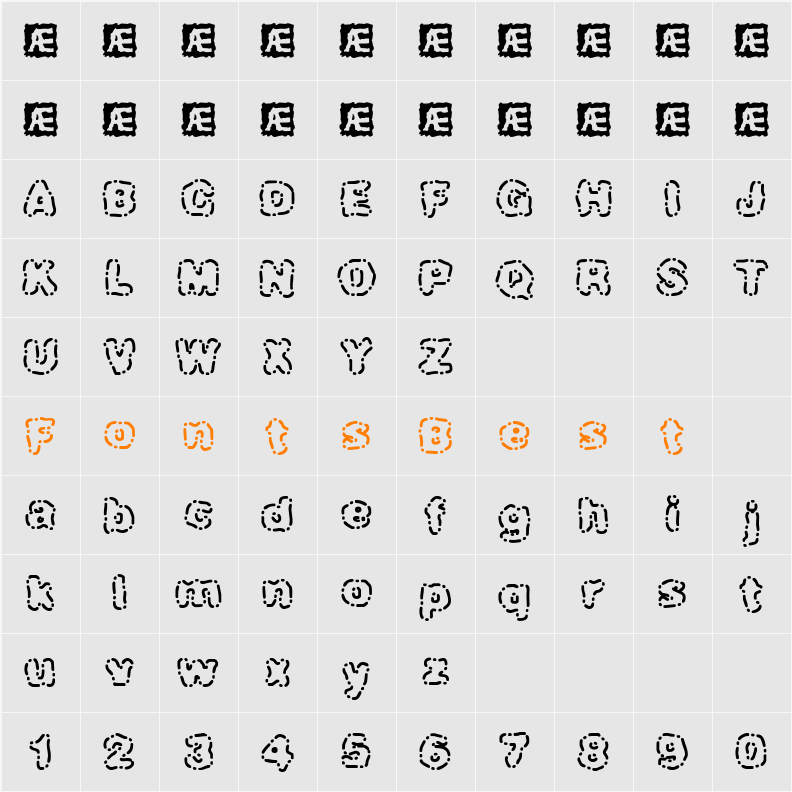 Dash Dot (BRK) Character Map