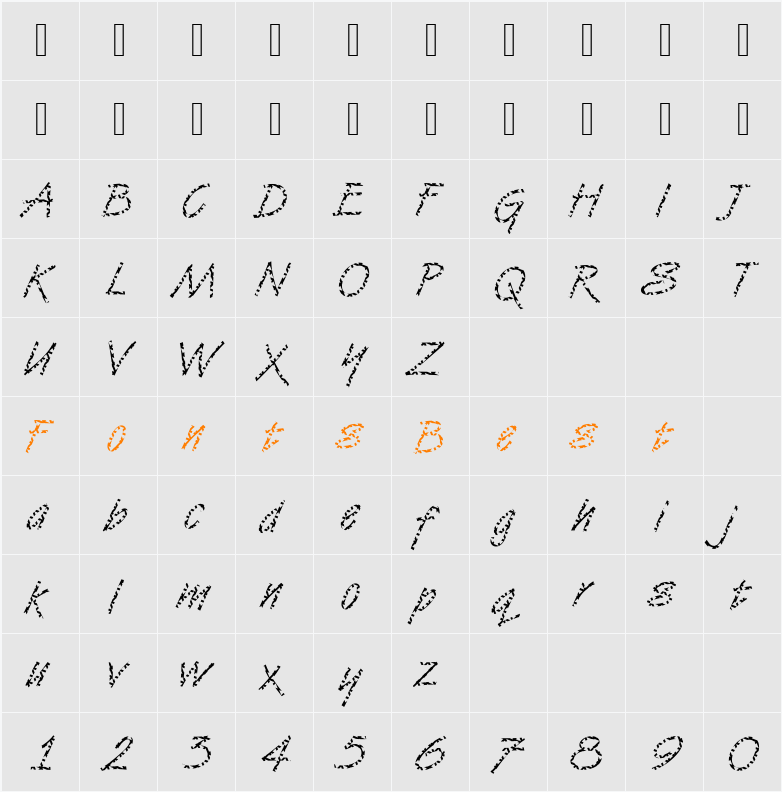 DTCVanDijkM16 Character Map
