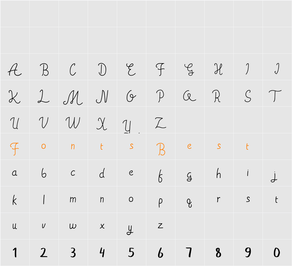 ahsley Character Map