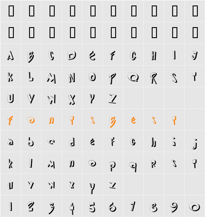 JI-Pelmet Character Map