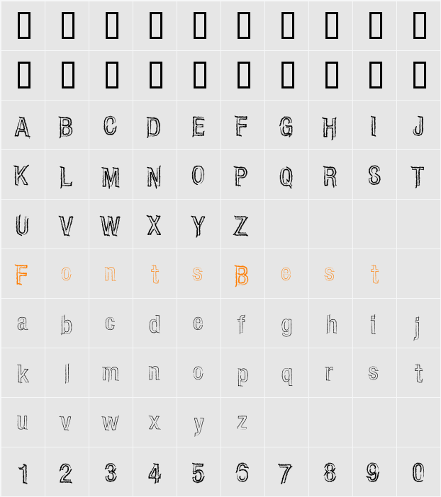 CARBONCILLO PALO Character Map