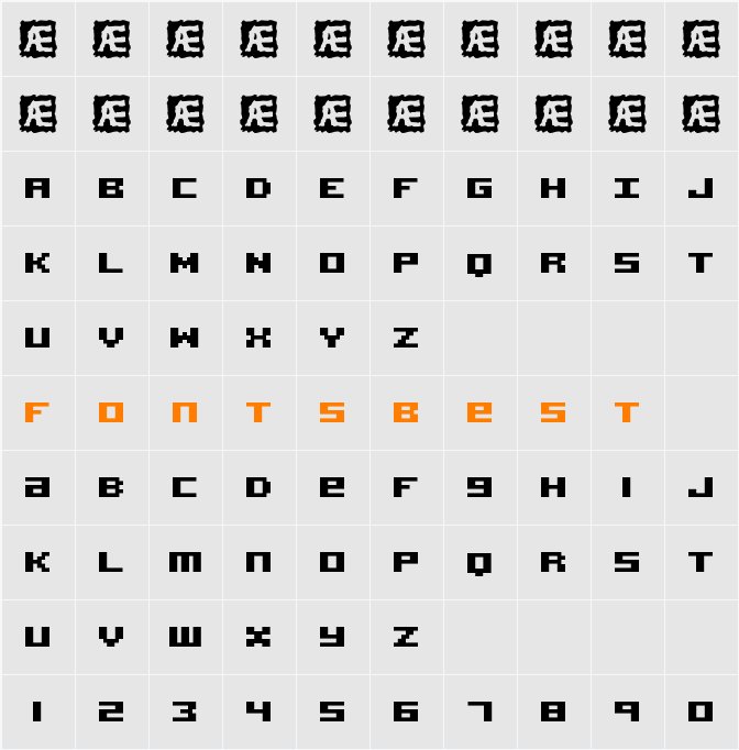 Acknowledge TT BRK Character Map