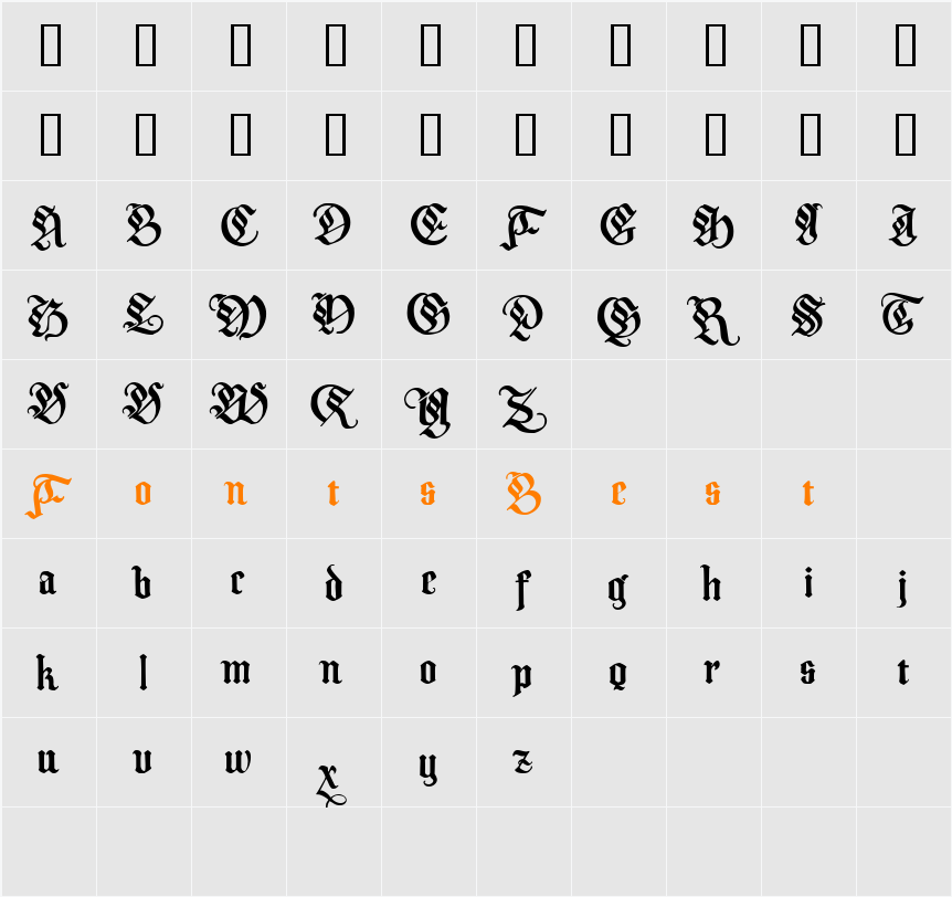 Melcheburn Demo Character Map