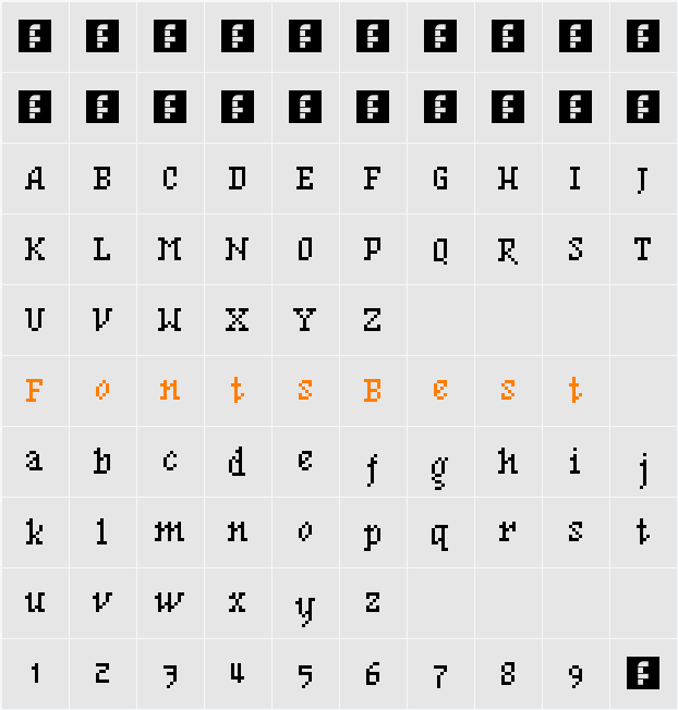 BF Mnemonika Regular Character Map