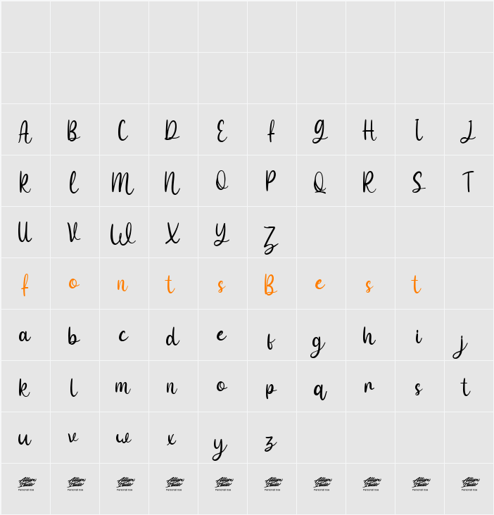 Anaira - Personal Use Character Map