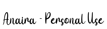 Anaira - Personal Use Font Image