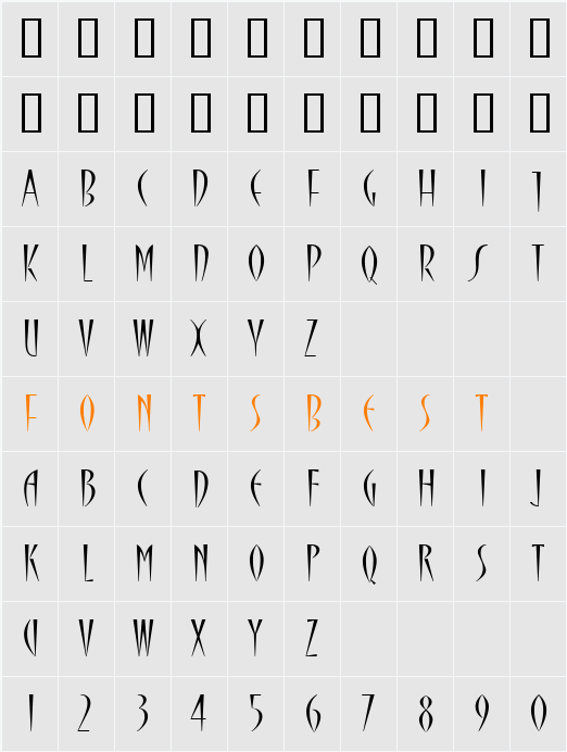 CherieITC TT Character Map