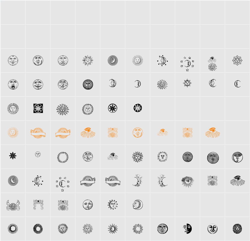 Astrodings Character Map