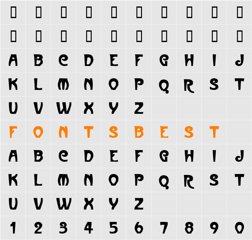 MullinsCaps Character Map