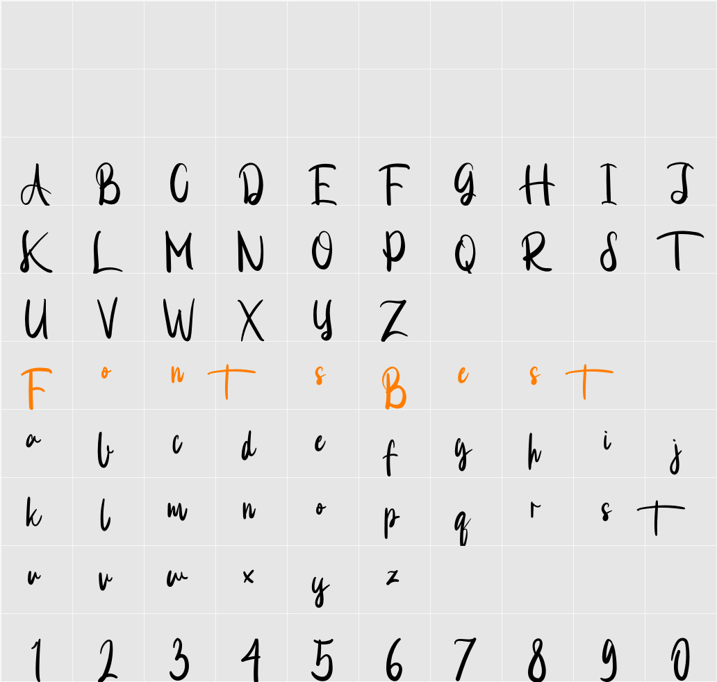 Adhotase Character Map